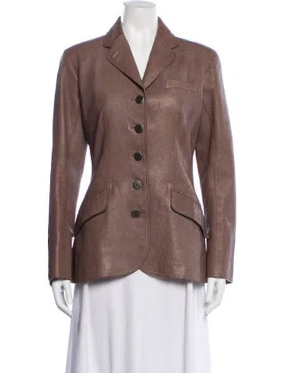 Pre-owned Hermes Leather Blazer In Brown