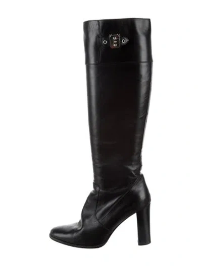 Pre-owned Hermes Leather Boots In Black