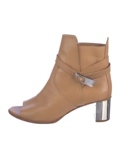 Pre-owned Hermes Leather Boots In Brown