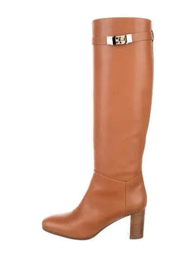 Pre-owned Hermes Leather Boots In Brown