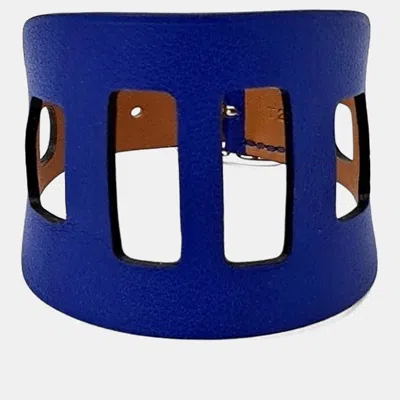 Pre-owned Hermes Leather Bracelet In Blue