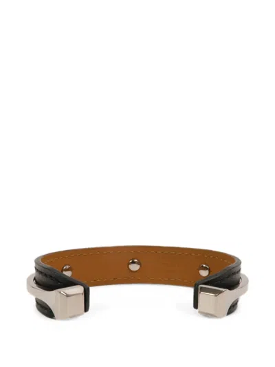 Pre-owned Hermes Leather Bracelet In Silver
