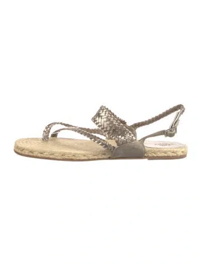 Pre-owned Hermes Leather Braided Accents Espadrilles