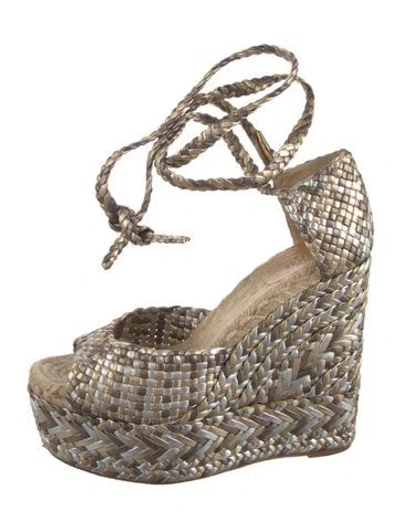 Pre-owned Hermes Leather Braided Accents Espadrilles In Multi