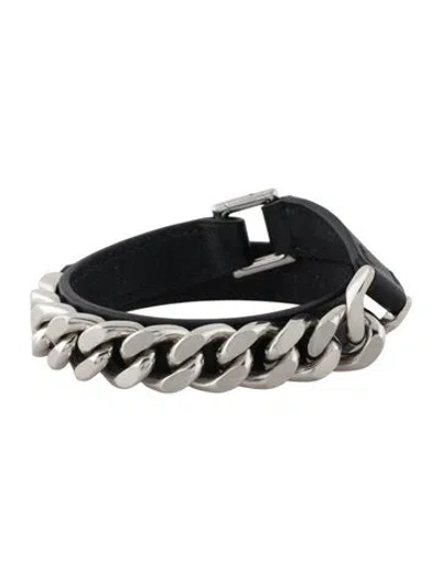 Pre-owned Hermes Leather Camden Double Tour Bracelet In Black