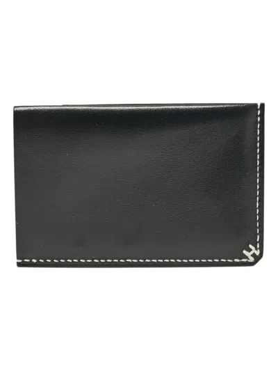 Pre-owned Hermes Leather Cardholder In Black