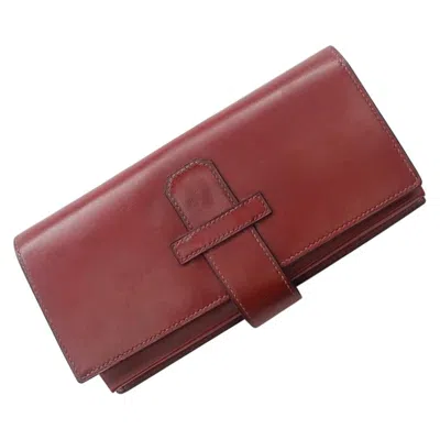 Pre-owned Hermes Hermès Leather Cards Case In Brown