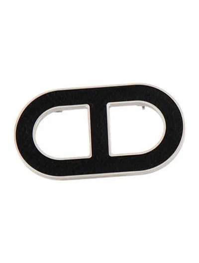 Pre-owned Hermes Leather Chaine D'ancre Brooch Pin In Multicolor