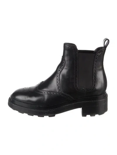 Pre-owned Hermes Leather Chelsea Boots In Black