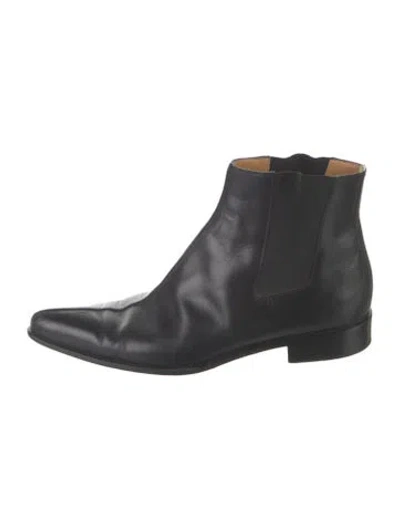 Pre-owned Hermes Leather Chelsea Boots In Black