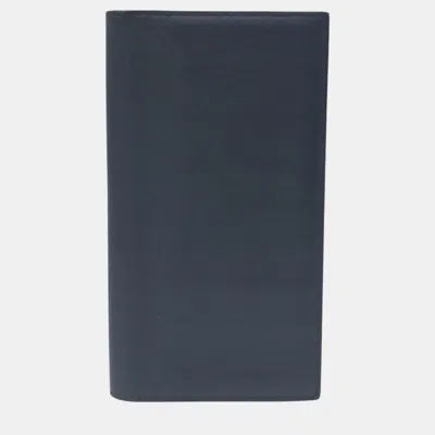 Pre-owned Hermes Leather Citizen Twill Bifold Wallet In Black