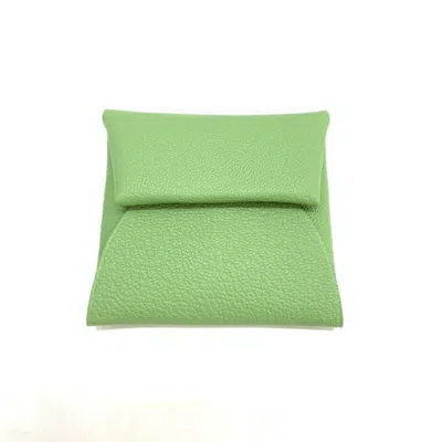 Pre-owned Hermes Leather Coin Purse/coin Case () In Green