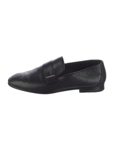 Pre-owned Hermes Leather Dress Loafers In Black
