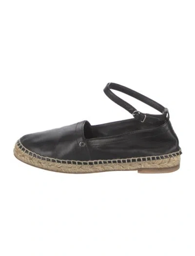 Pre-owned Hermes Leather Espadrilles In Black