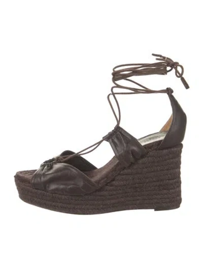 Pre-owned Hermes Leather Espadrilles In Brown