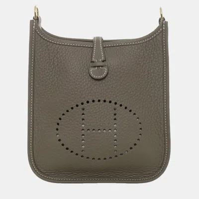 Pre-owned Hermes Leather Etoupe Evelyne 16 Amazone Bag In Brown
