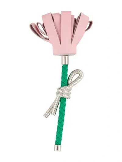 Pre-owned Hermes Leather Fleur Brooch Pin In Multi