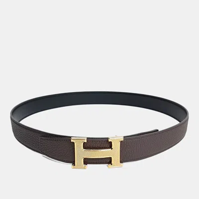 Pre-owned Hermes Hermès Leather H Reversible Belt (z) In Multi