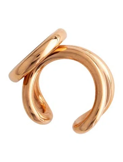 Pre-owned Hermes Leather Heritage Equestre Ear Cuff Earring In Black