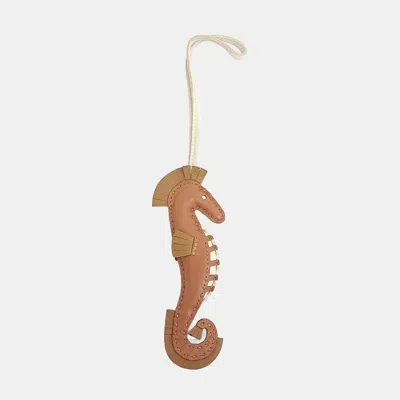 Pre-owned Hermes Leather Hippo Bag Charm (b) In Multi