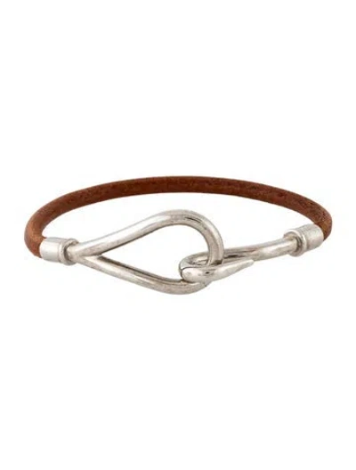 Pre-owned Hermes Leather Jumbo Hook Bracelet In Multicolor