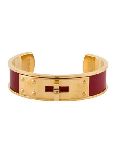 Pre-owned Hermes Leather Kelly Cuff Bracelet, 6.25" In Multi