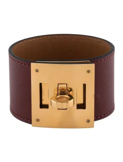 Pre-owned Hermes Leather Kelly Dog Wrap Bracelet In Multi