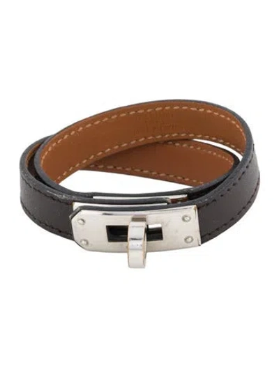 Pre-owned Hermes Leather Kelly Double Tour Bracelet In Multi