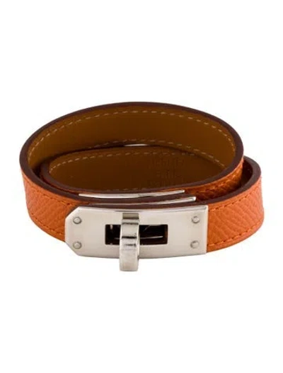 Pre-owned Hermes Leather Kelly Double Tour Wrap Bracelet In Multi