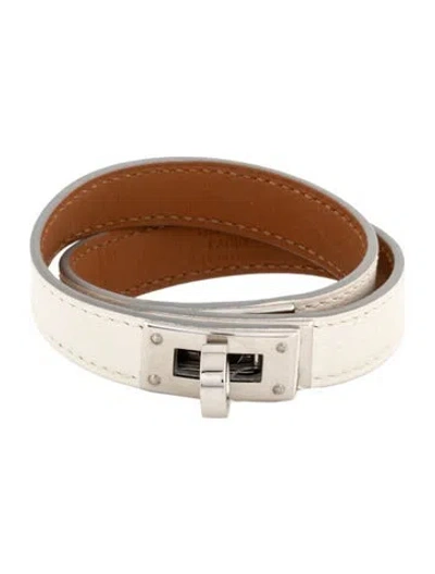 Pre-owned Hermes Leather Kelly Double Tour Wrap Bracelet In Multi
