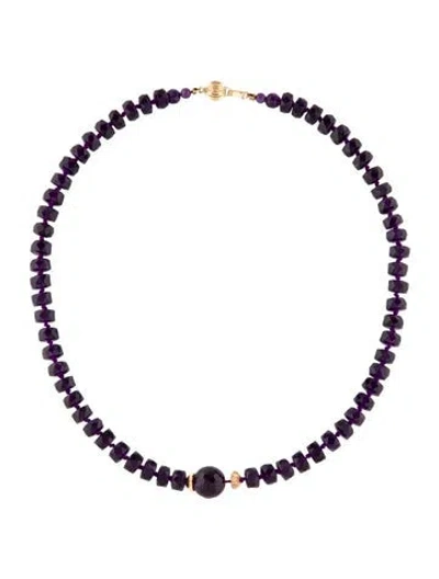 Pre-owned Hermes Leather Knot Choker Necklace, 15.5" In Brown