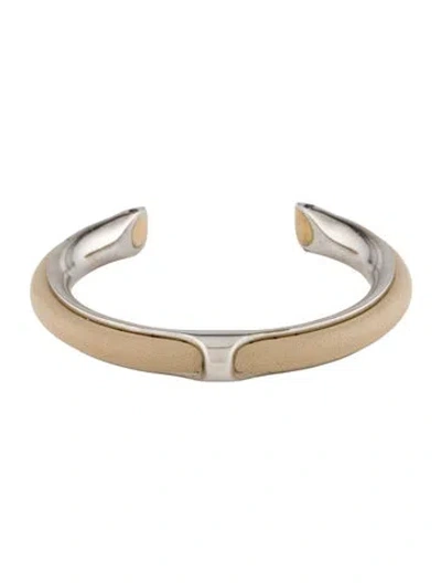 Pre-owned Hermes Leather Kyoto Cuff, 6.75" In Multi