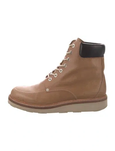 Pre-owned Hermes Leather Lace-up Boots In Brown