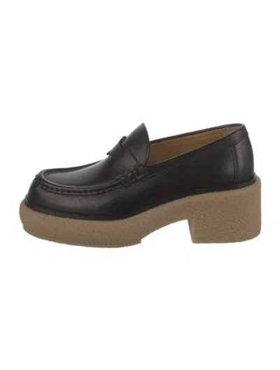 Pre-owned Hermes Leather Loafers In Black