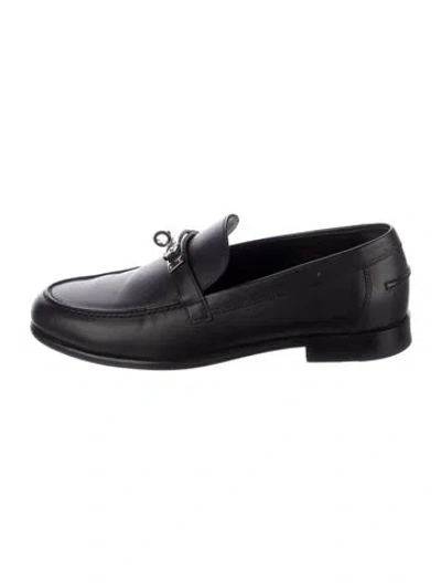 Pre-owned Hermes Leather Loafers In Black