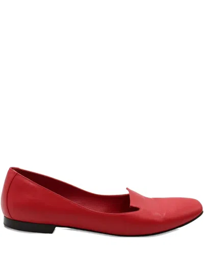 Pre-owned Hermes Leather Loafers In Red