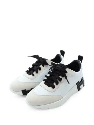 Pre-owned Hermes Leather Low-top Sneakers In White