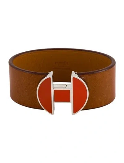 Pre-owned Hermes Leather Manchette Wrap Bracelet In Multi