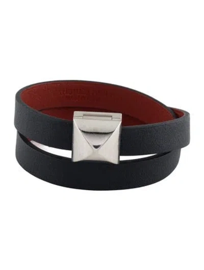 Pre-owned Hermes Leather Medor Infini Double Tour Bracelet In Multi
