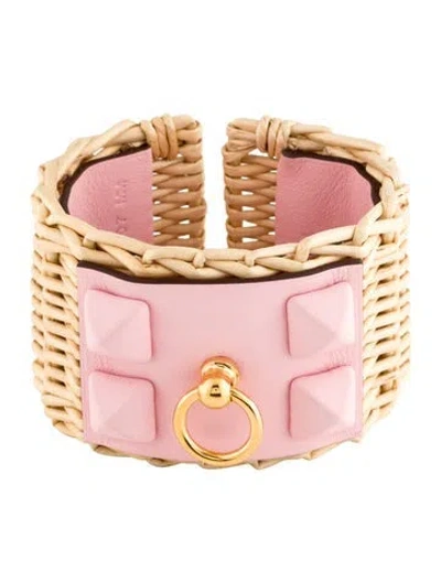 Pre-owned Hermes Leather Medor Picnic Cuff Bracelet, 6" In Multi