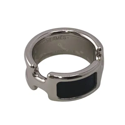Pre-owned Hermes Leather Metal Band Ring ()