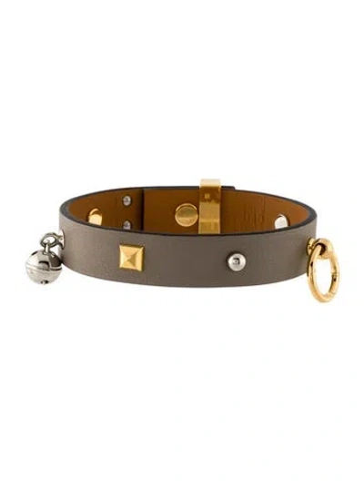 Pre-owned Hermes Leather Mini Dog Mix Bracelet In Brown