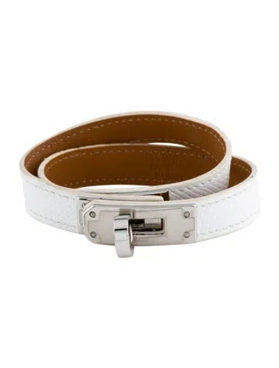 Pre-owned Hermes Leather Mini Kelly Double Tour Bracelet In Multi