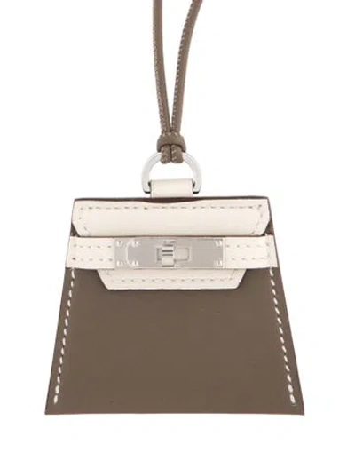 Pre-owned Hermes Leather Monpetitkelly Pendant Necklace, Large Model, 31.5" In Brown