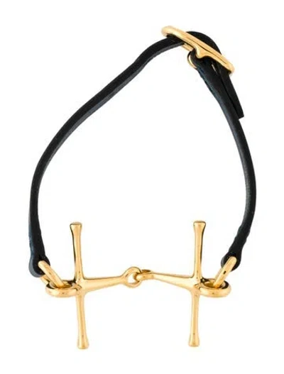 Pre-owned Hermes Leather Mors Wrap Bracelet In Multi
