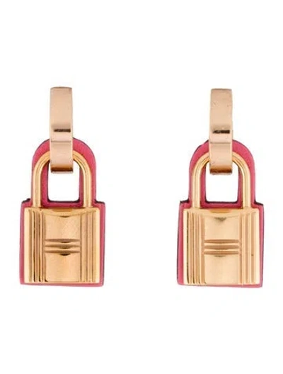 Pre-owned Hermes Leather O'kelly Drop Earrings In Multi