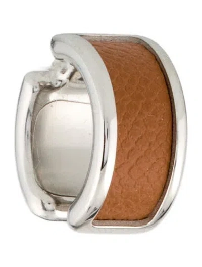 Pre-owned Hermes Leather Olympe Cuff Earring In Multi