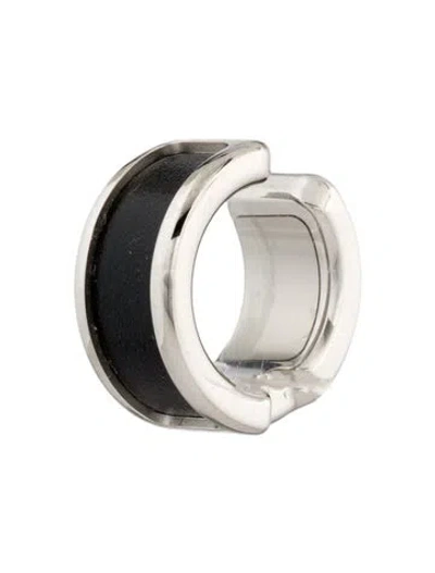 Pre-owned Hermes Leather Olympe Ear Cuff In Black
