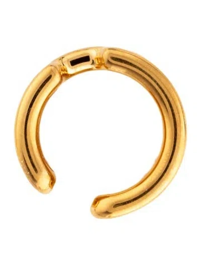Pre-owned Hermes Leather Olympe Ear Cuff Earring In Brown