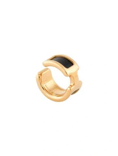 Pre-owned Hermes Leather Olympe Ear Cuff Small Model In Black